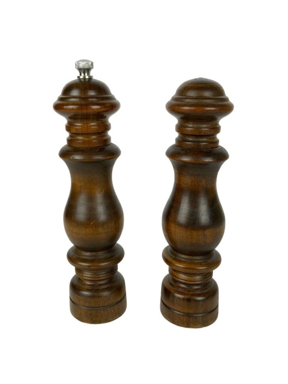 Vintage Woodcrest By Styson Solid Wood Salt Shaker Pepper Mill Grinder Set Japan
